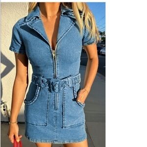 Show Me Your MuMu Denim outlaw mini dress